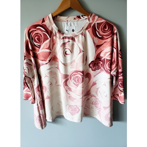 Puma & Careaux Rose Pattern Shirt A6 - Picture 1 of 5